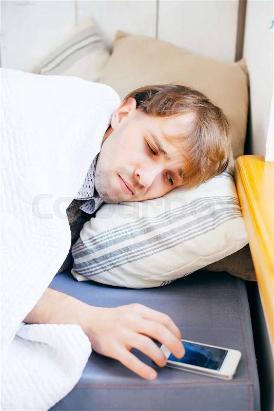 Male with lack of sleep, stock photo