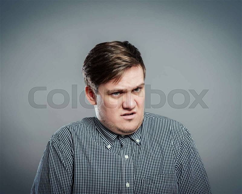 Man unhappy desperate disappointed disgust, stock photo