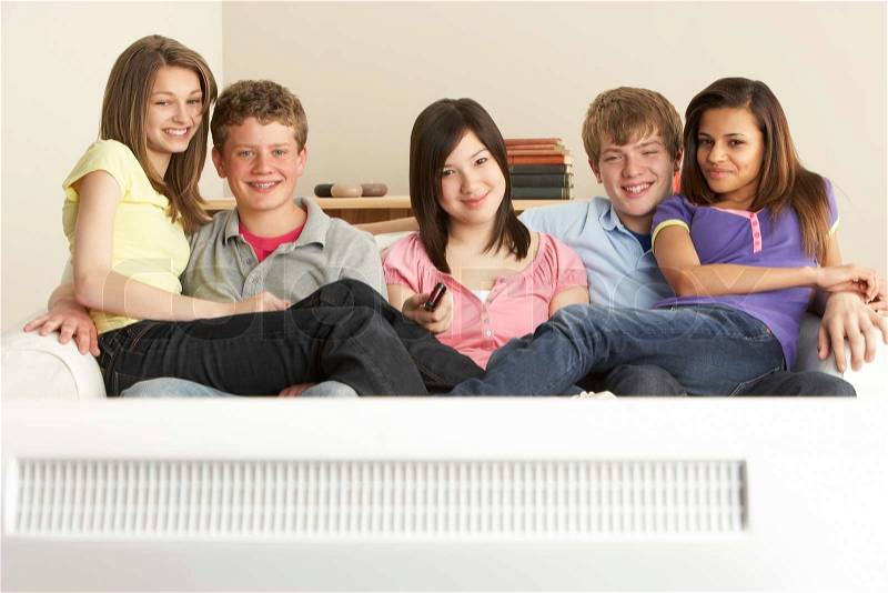 Stock image of \'fifteen year old, tv, friends\'