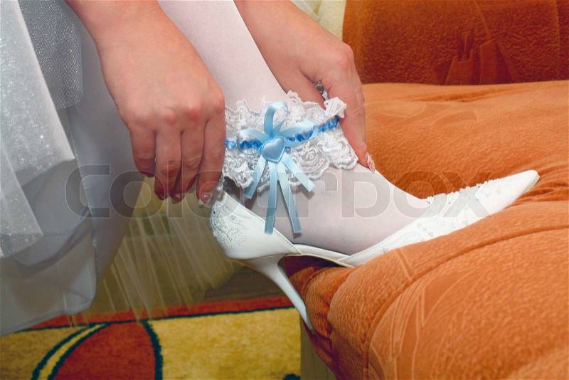 Wedding garter from the bride, stock photo