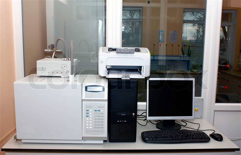 Laboratory equipment for determination of analyses, stock photo
