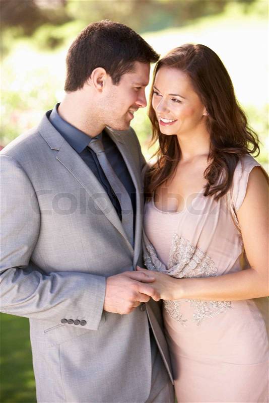 Smartly Dressed Young couple in park, stock photo