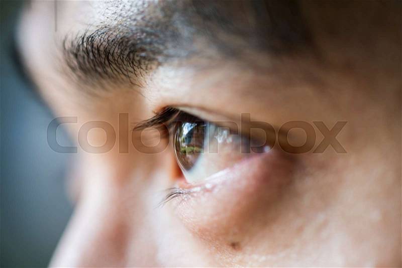 Asian people male the eye close up, stock photo