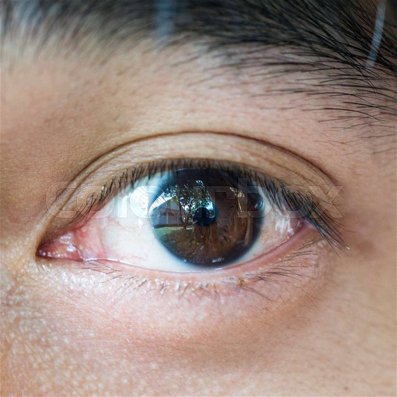 Asian people male the eye close up, stock photo