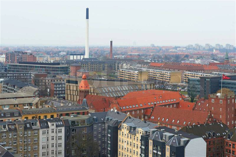 Danish city Frederiksberg seen from above seen from above, stock photo