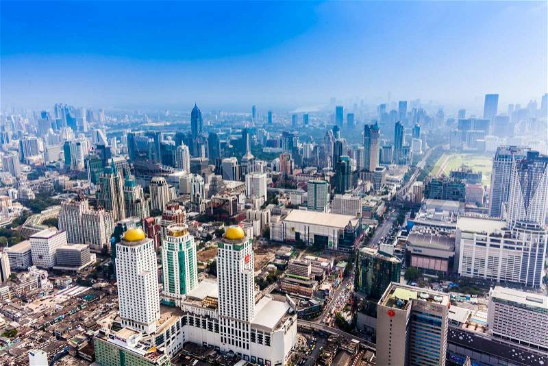 City town, View Point on top of building, Bangkok, Thailand. City LandScape of the Bangkok, stock photo