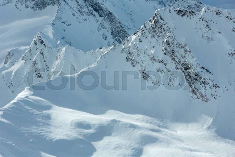 Otztal Alps winter landscape (Austria). , stock photo