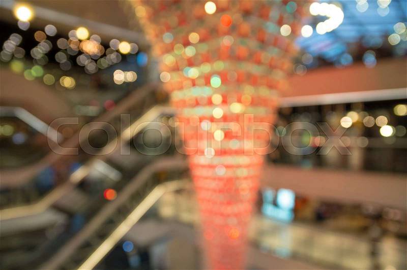 Motion Blurred with elevator and light in the Shopping Mall, stock photo
