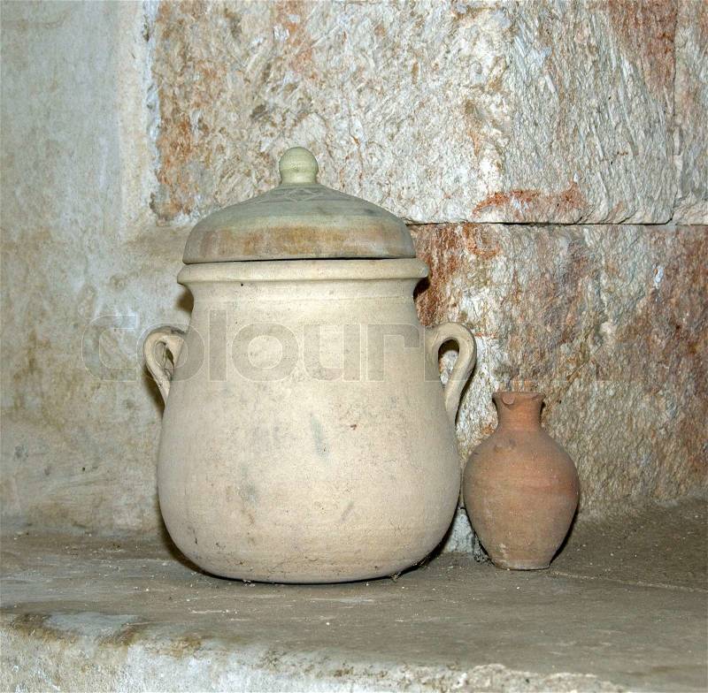 Old vase in nazareth israel, stock photo