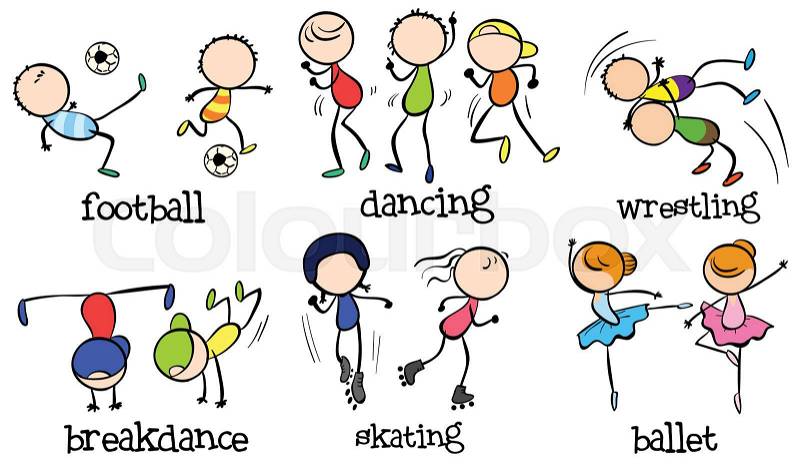 Doodles different kind of sports, vector