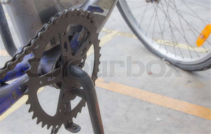 Broken bicycle wheel, stock photo