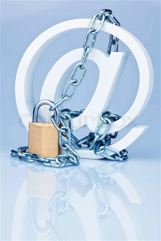 Data security on the Internet. Safe surfing the web. Defense against viruses and spam, stock photo