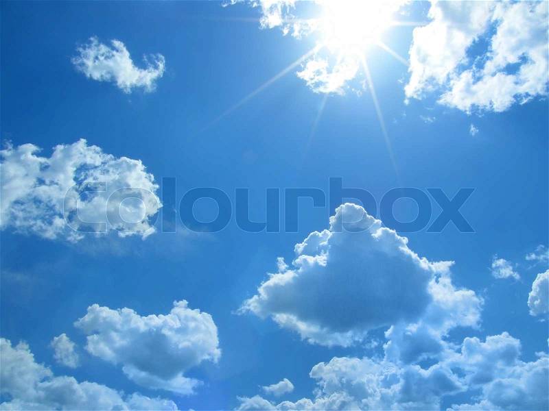 Sky sun cloud heaven background, stock photo