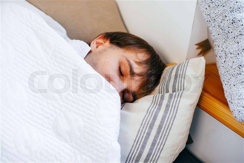 Male with lack of sleep, stock photo