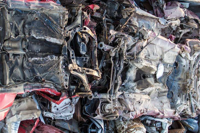 Close up shots of scrap metal to be recycled, stock photo