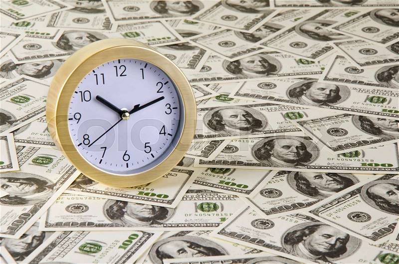 Clock and money, stock photo