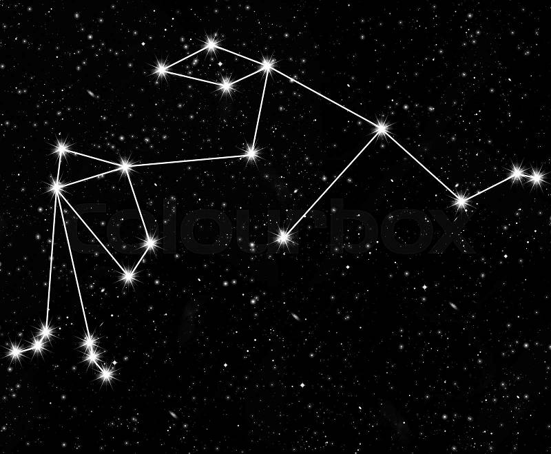 Constellation Aquarius against the starry sky, stock photo