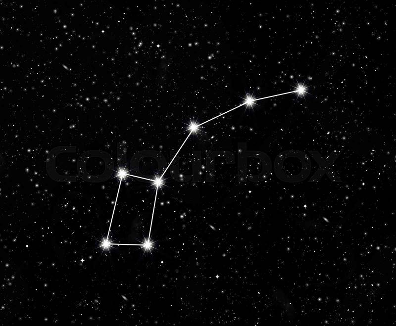 Constellation little Dipper against the starry sky, stock photo