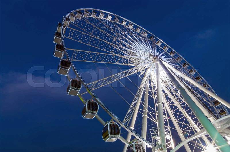 Ferris Wheel at twilight time, stock photo