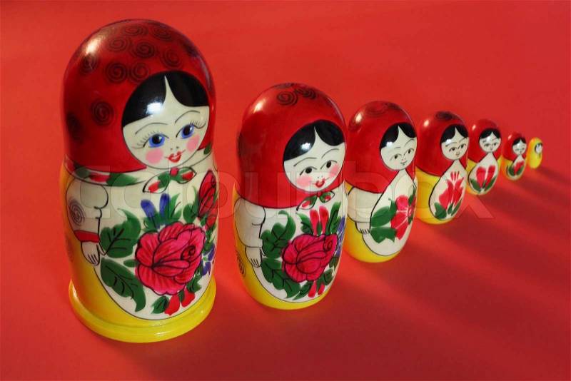 A set of Russian dolls, stock photo