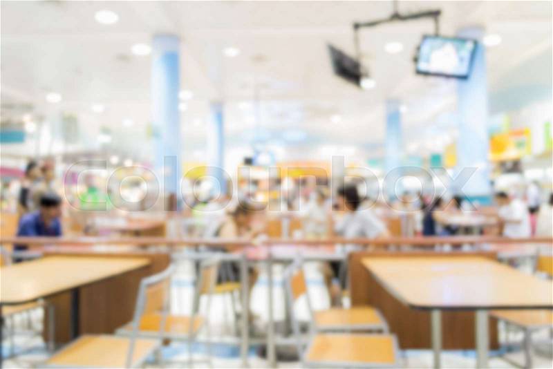 Abstract of blurred people in the food court, stock photo