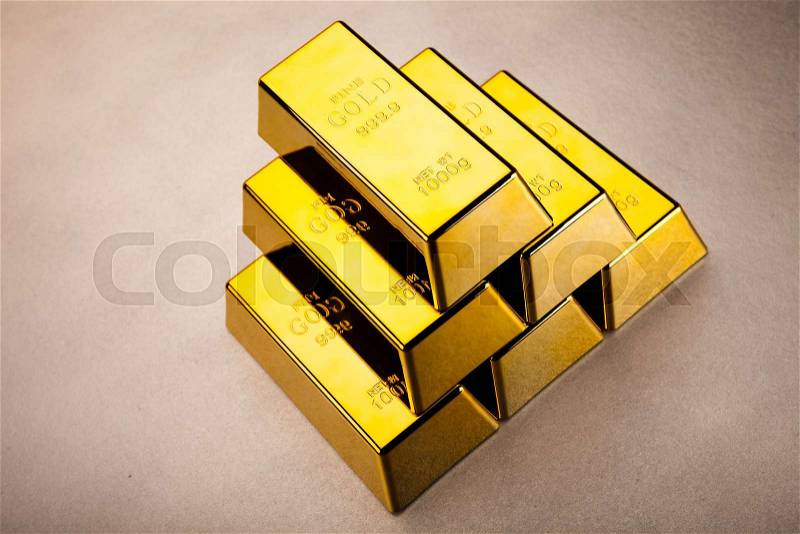 Gold and money, ambient financial concept, stock photo