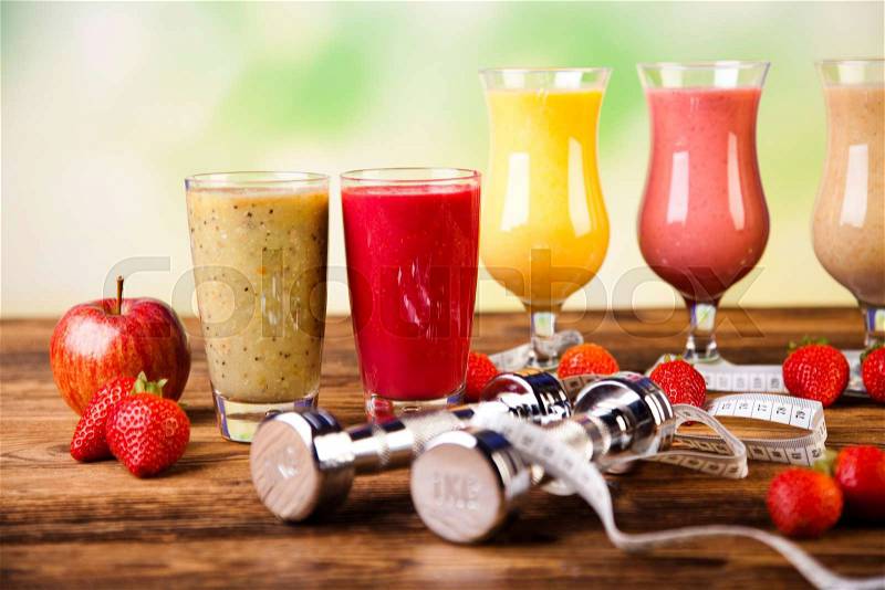Healthy diet, protein shakes, sport and fitness, stock photo