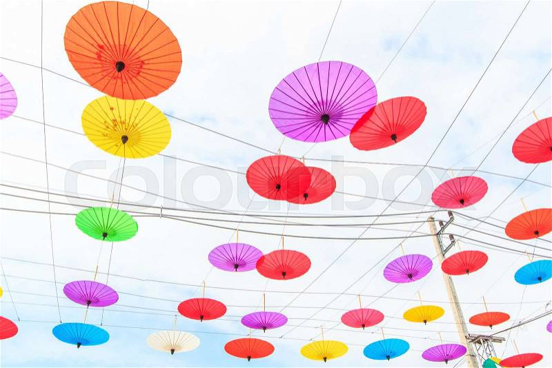 Paper umbrella handmade umbrella Chiang Mai Thailand, stock photo