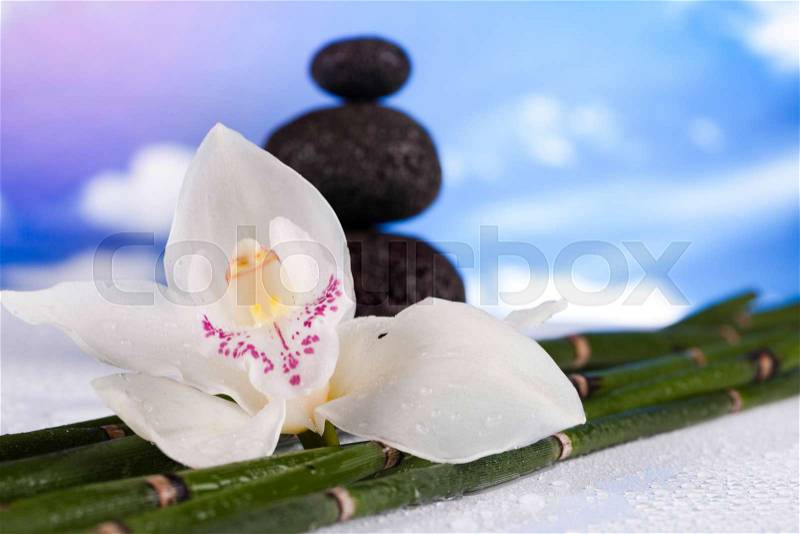 Zen stones, magical ambient atmosphere theme, stock photo