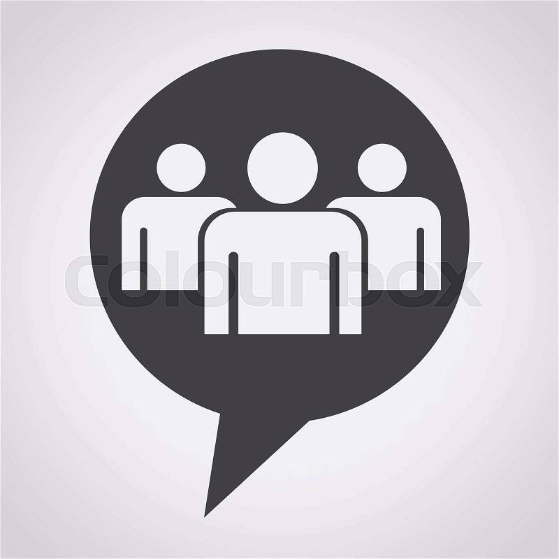 Speech bubble Group people icon, vector