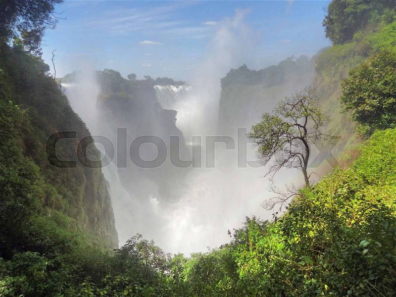 The Victoria Falls in Zimbabwe, Africa, stock photo