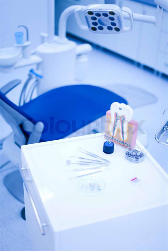 Dental office, bright colorful tone concept, stock photo