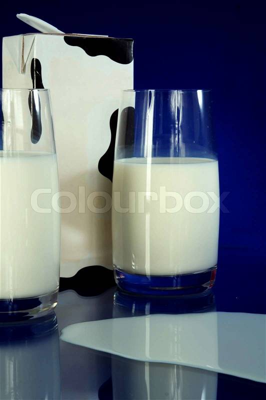 The package of thermally packed milk has a long period of storage, stock photo