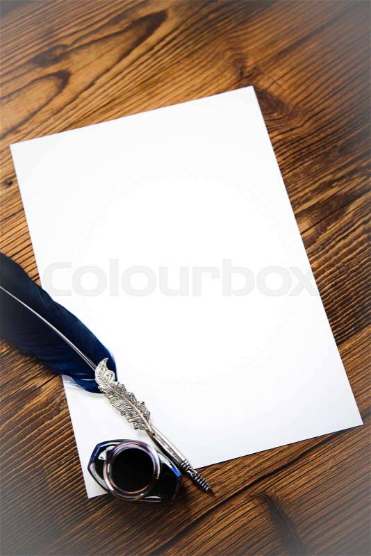 Old paper, pen, natural colorful tone, stock photo
