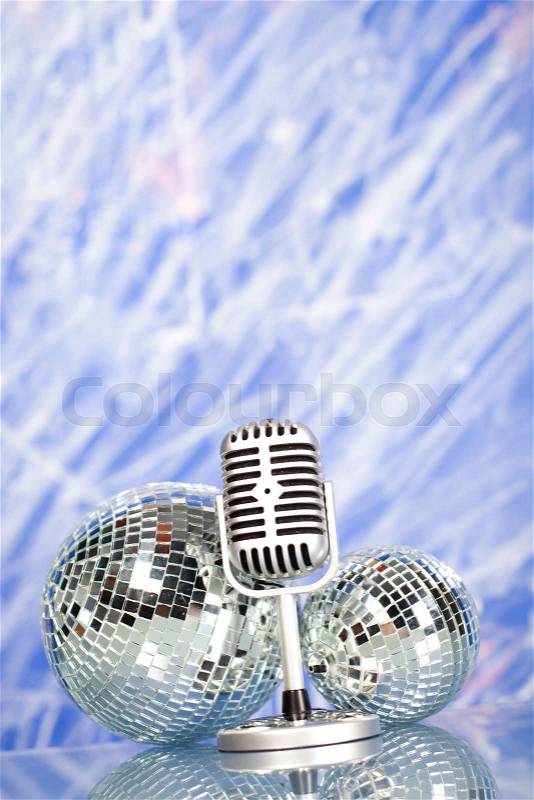 Music background, microphone, music saturated concept, stock photo