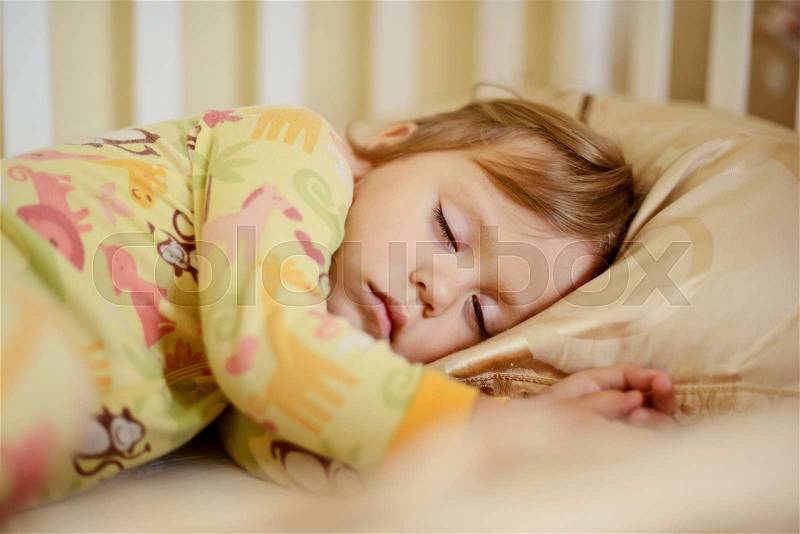 Sweet dreams of the toddler sweet girl, stock photo