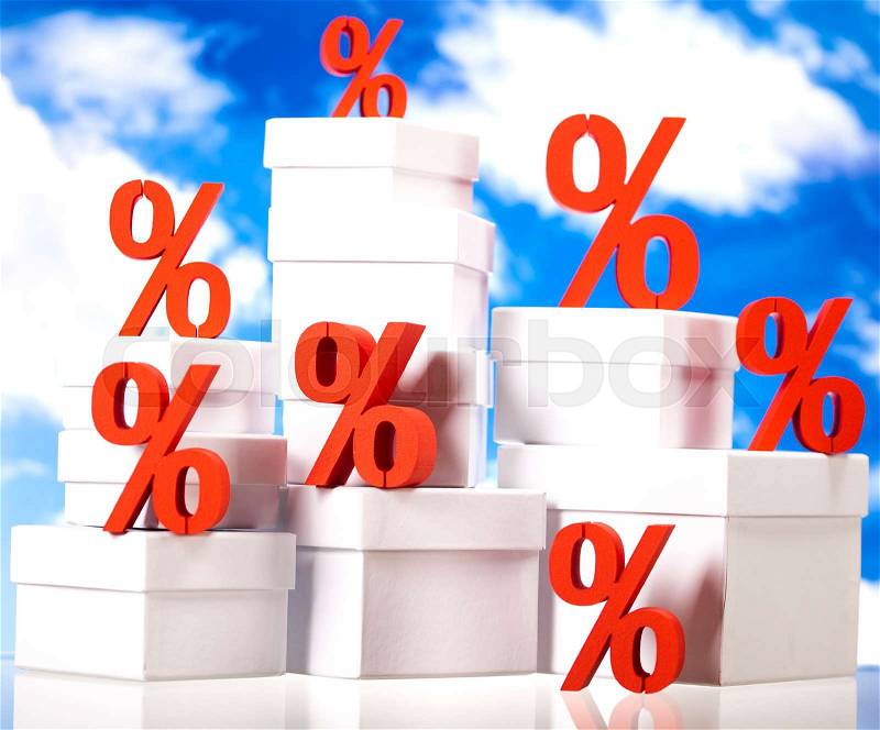 Percentage, Concept of discount colorful tone, stock photo