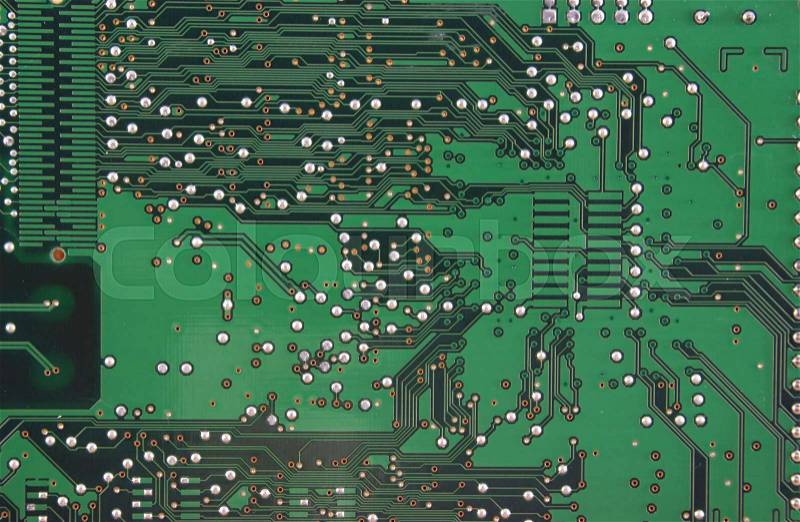 Close up of a PC Circuit Board , stock photo