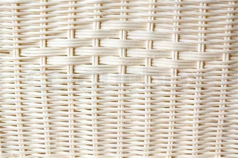 Close up texture of white rattan background, stock photo