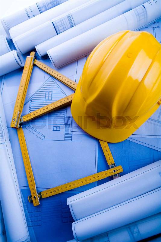 Architect Working, natural colorful tone, stock photo