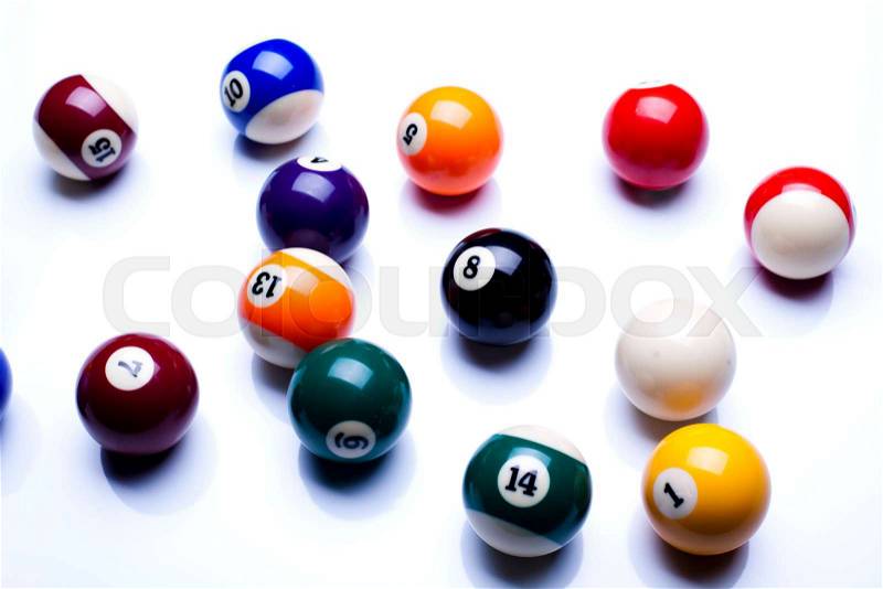 Pool balls, vivid colors, natural tone, stock photo