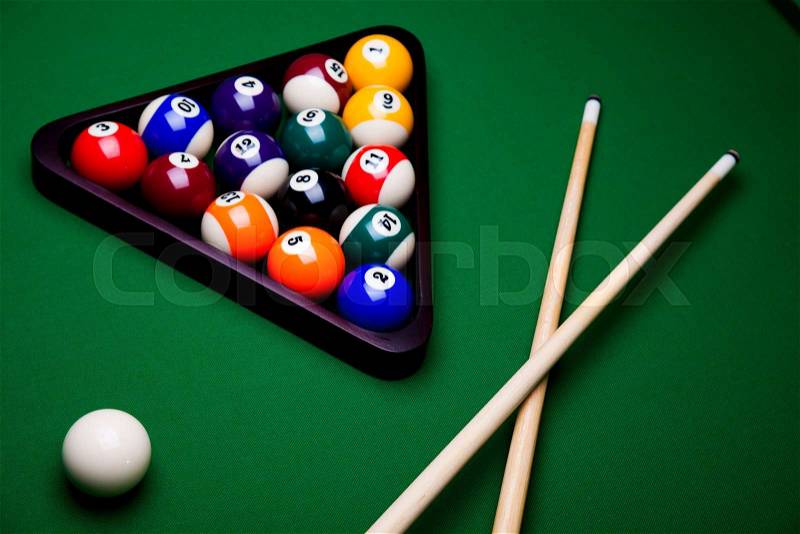 Billiards pool, vivid colors, natural tone, stock photo