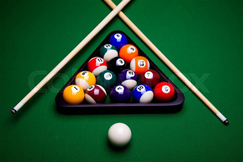 Billiards pool, vivid colors, natural tone, stock photo