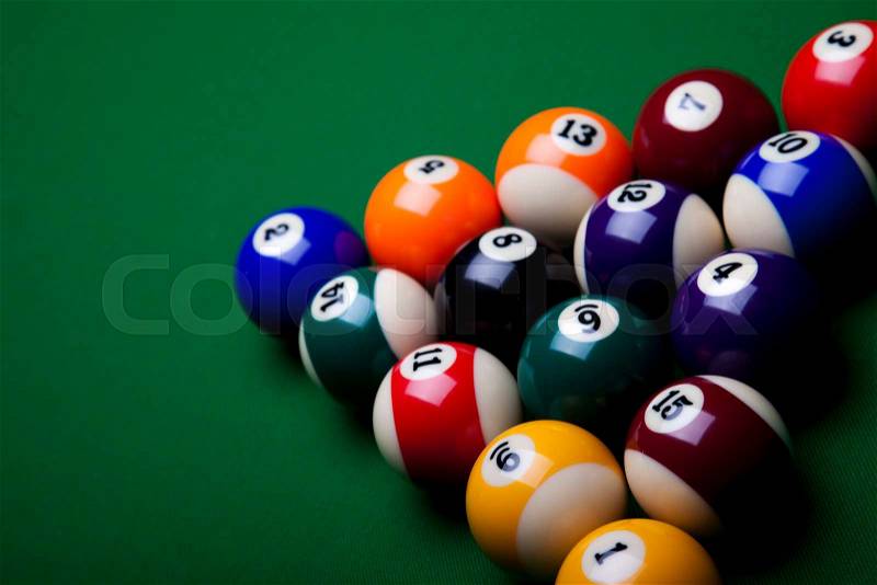 Billiard ball, vivid colors, natural tone, stock photo