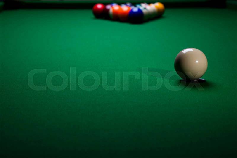 Close-up billiard balls, vivid colors, natural tone, stock photo