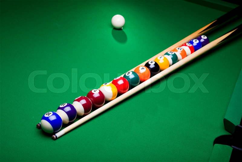 Snooker player, vivid colors, natural tone, stock photo