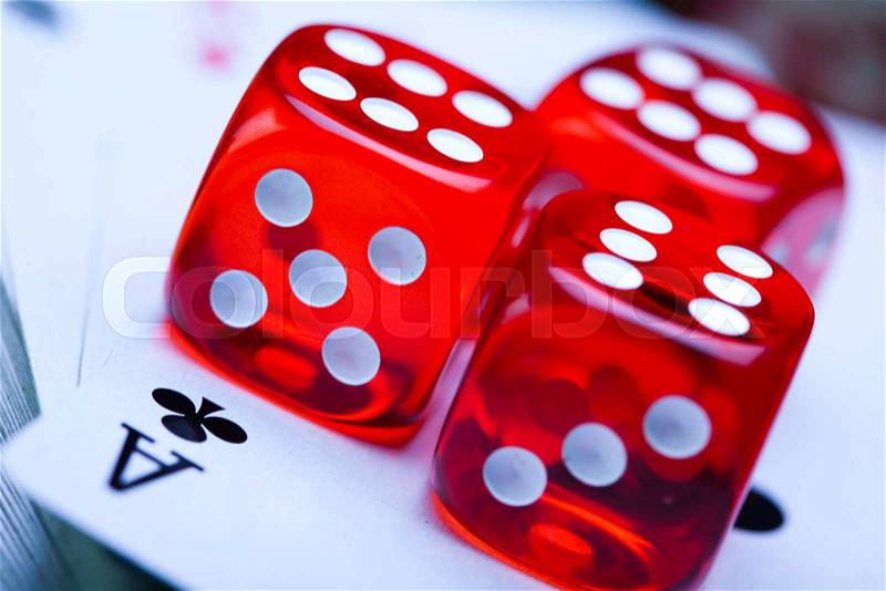 Dice, ambient light saturated theme, stock photo