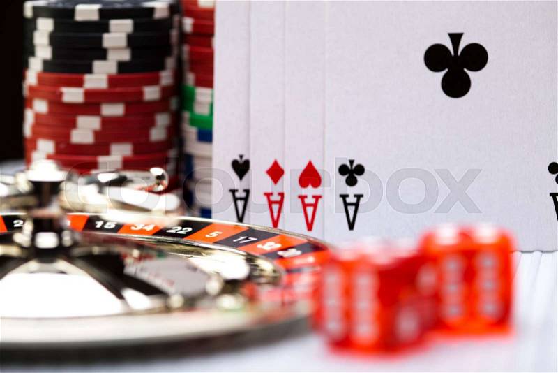 Casino game, ambient light saturated theme, stock photo