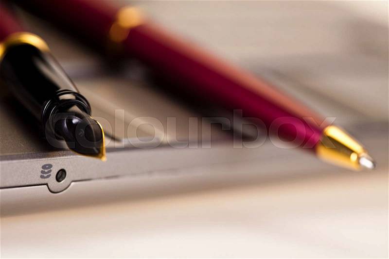 Business accessories, Pen and ballpoint, stock photo