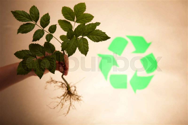 Recycling plant, ecology background, bright colorful tone concept, stock photo